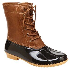 JBU Women's Maplewood Water Resistant Boots Lace Up Brown Black Size 7M